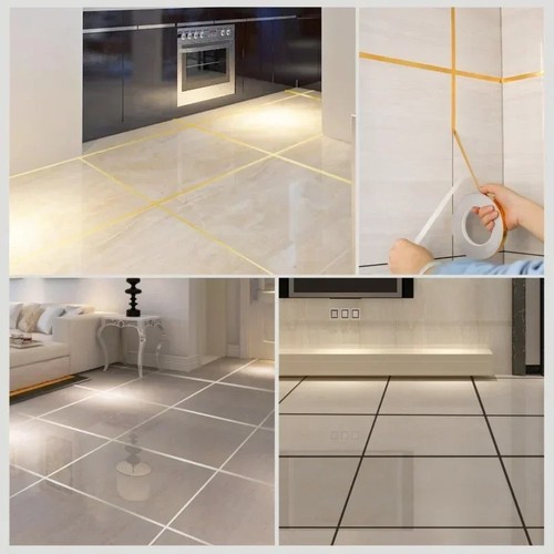 Self adhesive tile - gap, tape